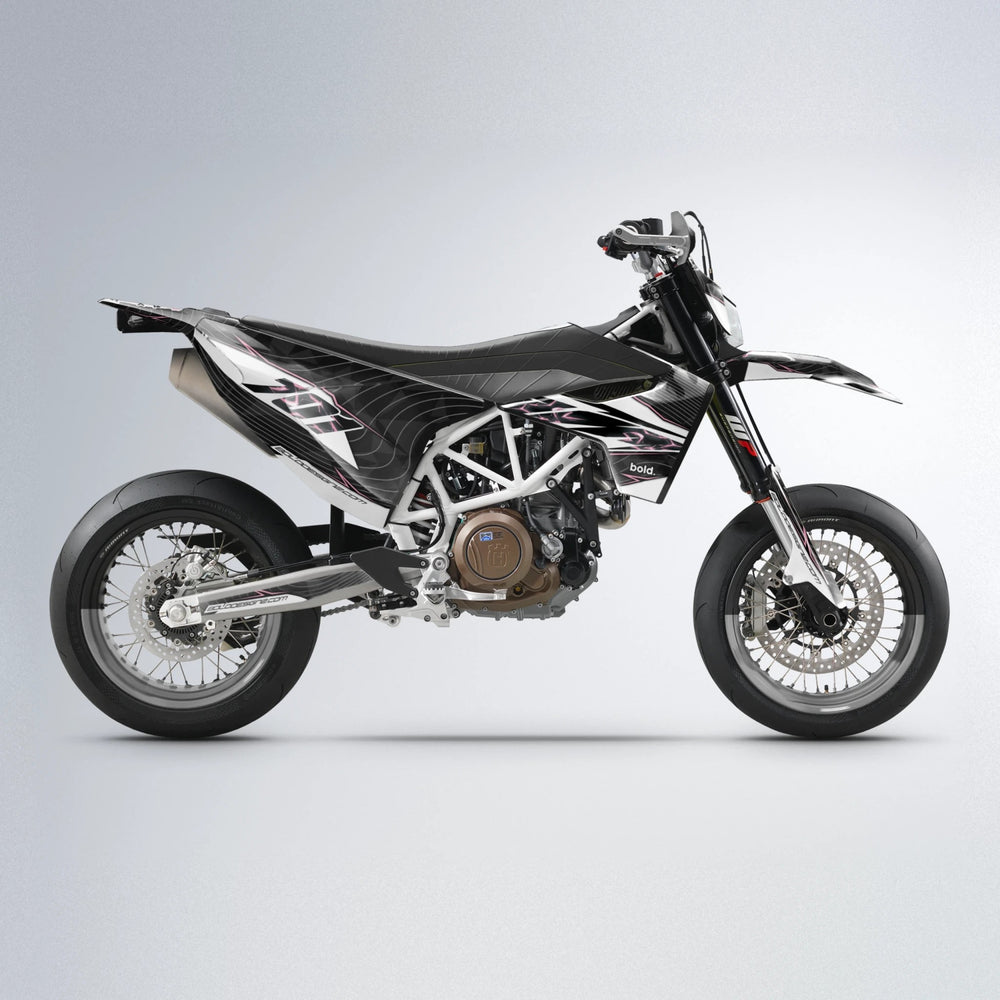 ELECTRA Husqvarna 701 supermoto graphics kit in Sakura Pink