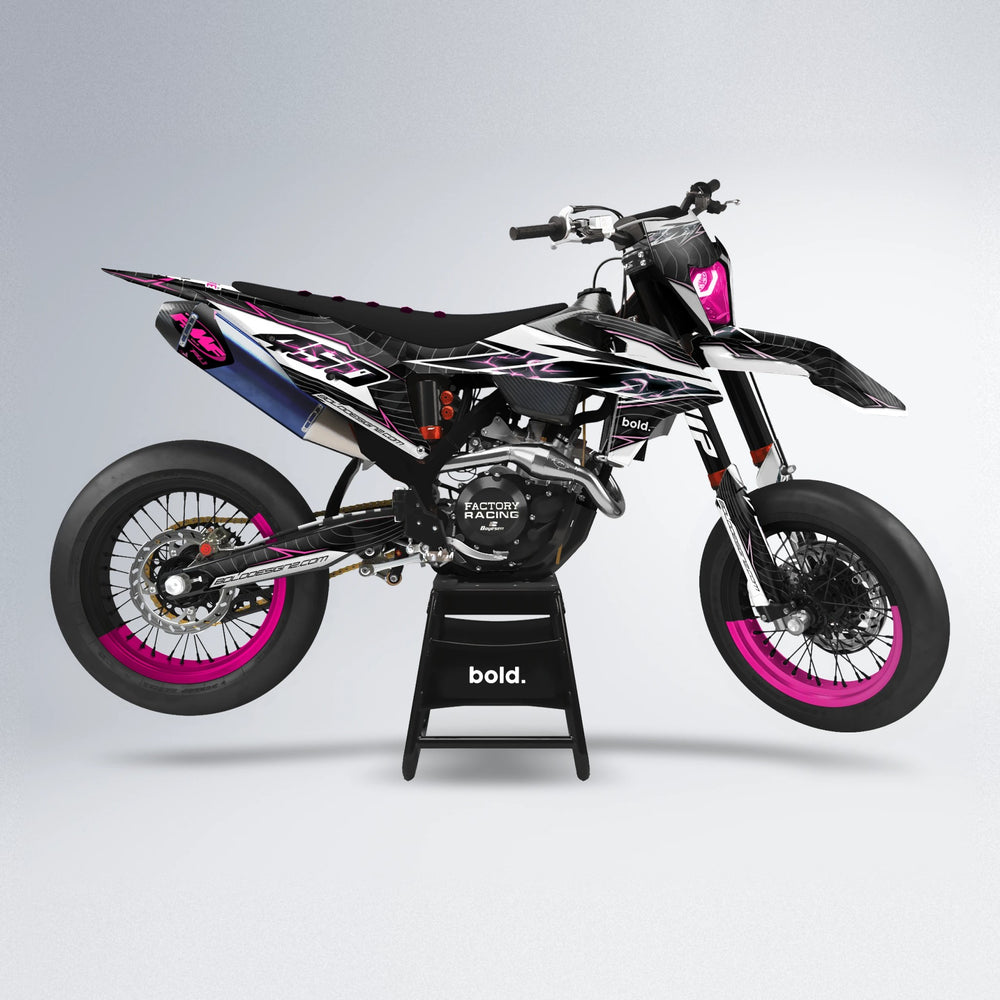 ELECTRA supermoto graphics kit in Flamingo