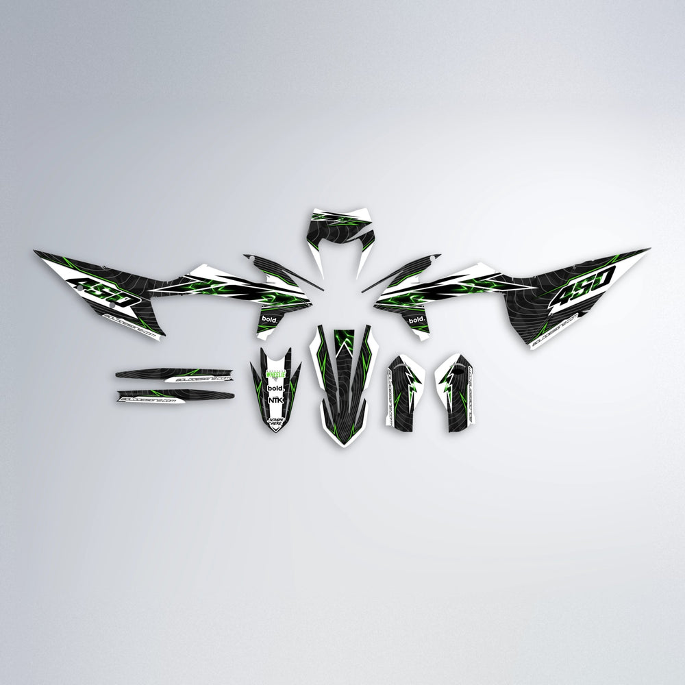ELECTRA graphics kit parts layout in Green