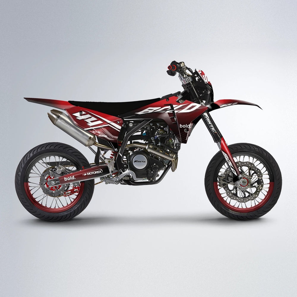 EMBER Fantic supermoto graphics kit in Black & Red