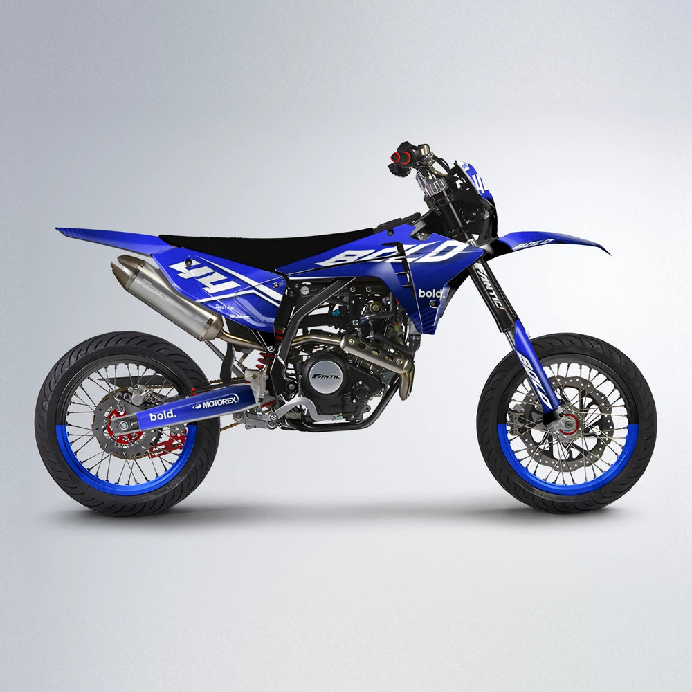EMBER Fantic supermoto graphics kit in Blue