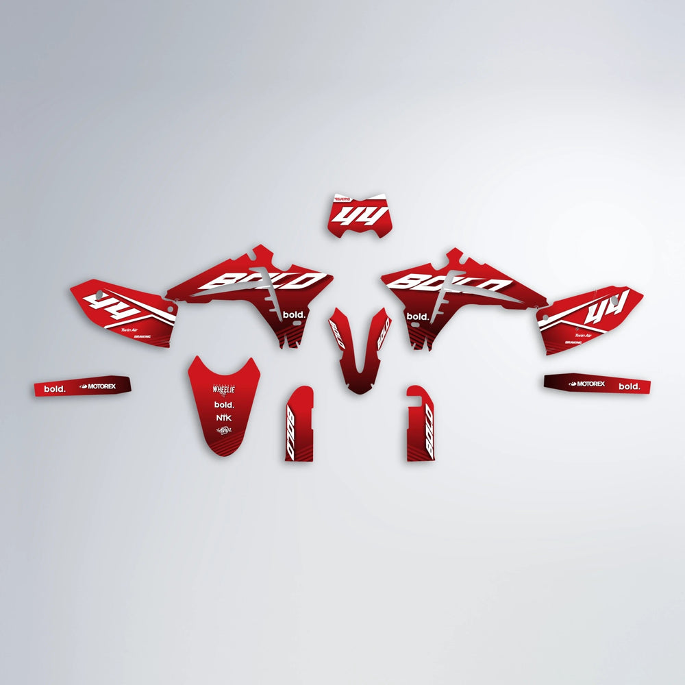 EMBER Fantic graphics kit parts layout in Custom Colour