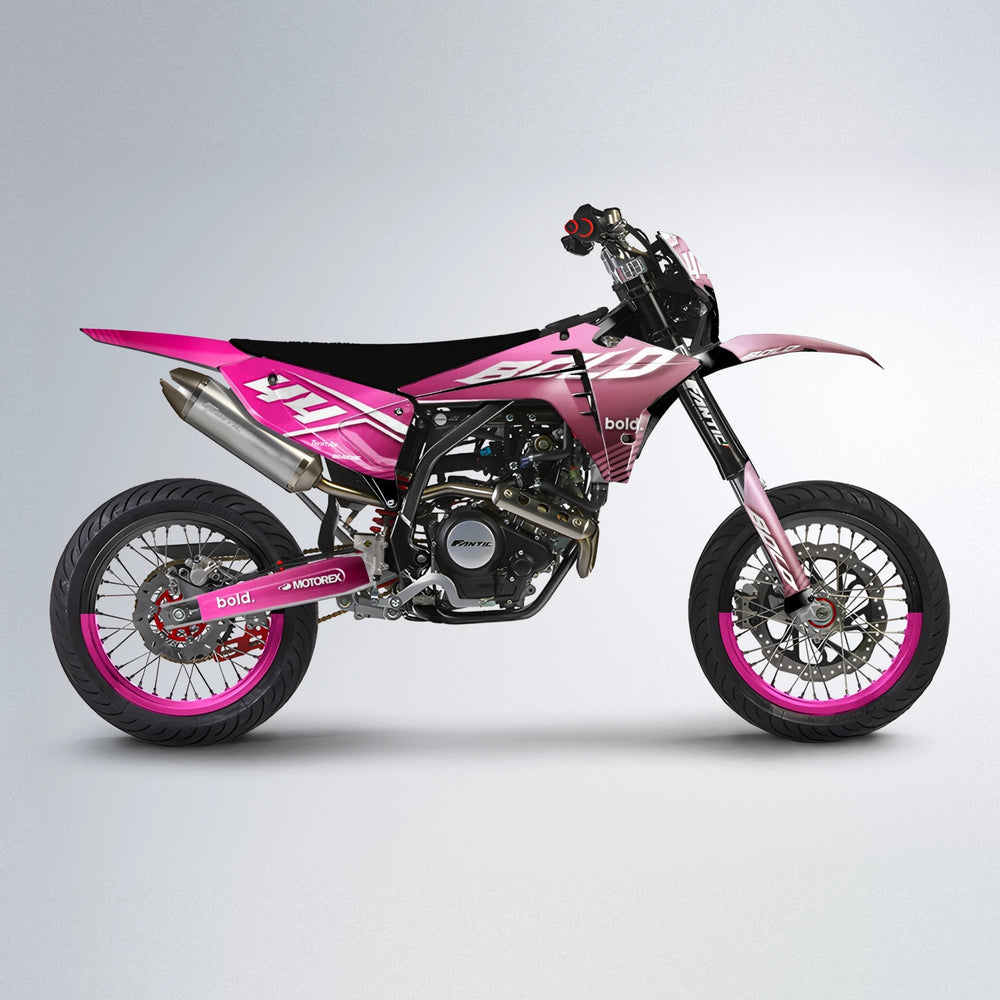 EMBER Fantic supermoto graphics kit in Flamingo