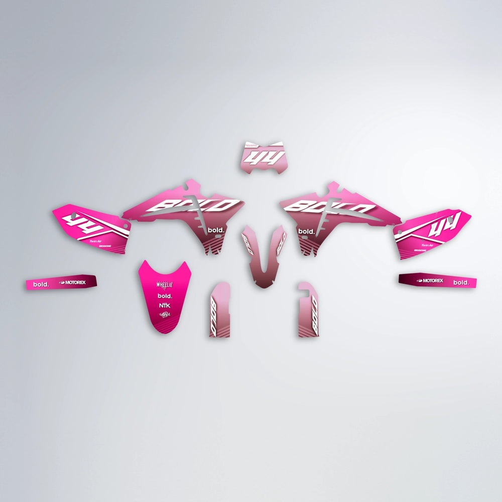 EMBER Fantic graphics kit parts layout in Flamingo