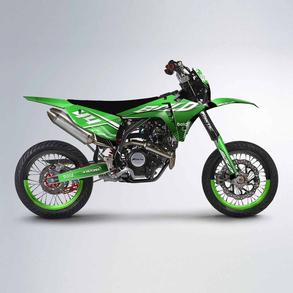 EMBER Fantic supermoto graphics kit in Green