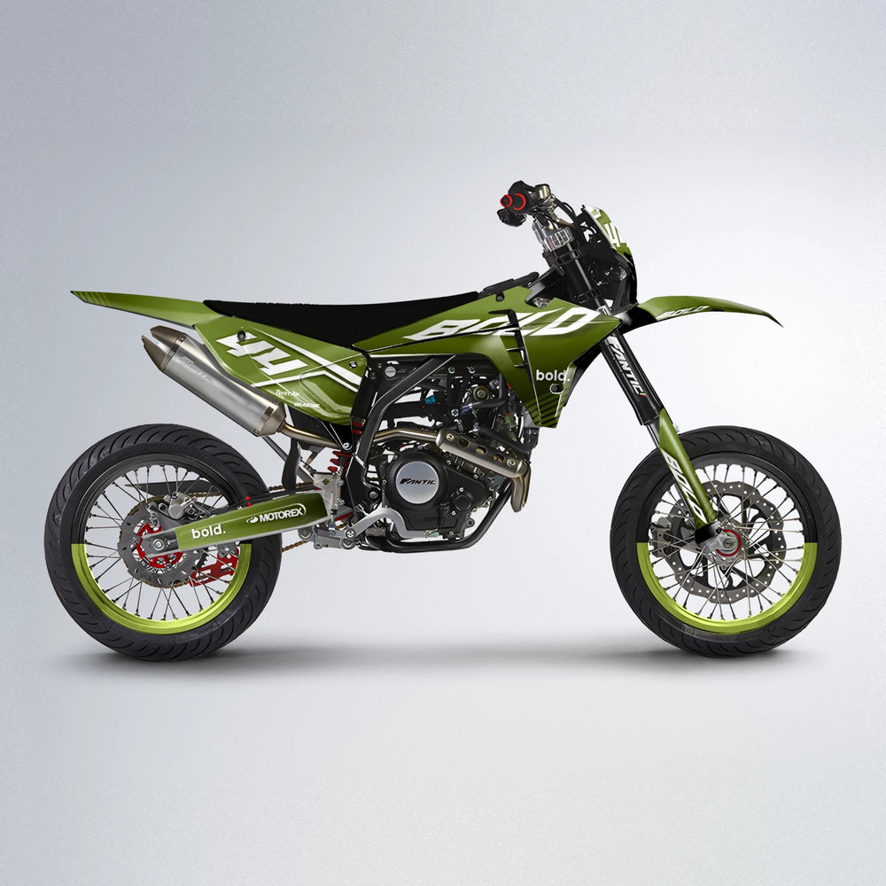 EMBER Fantic supermoto graphics kit in Olive