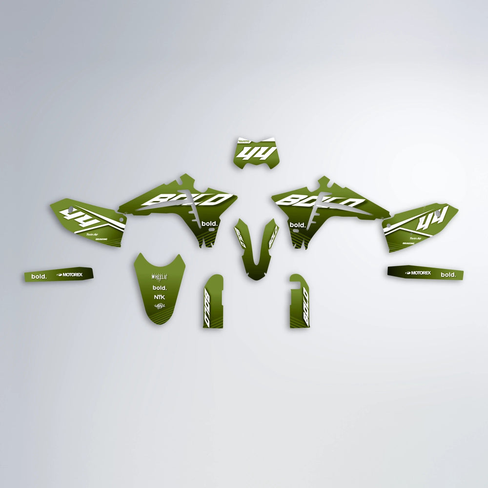 EMBER Fantic graphics kit parts layout in Olive