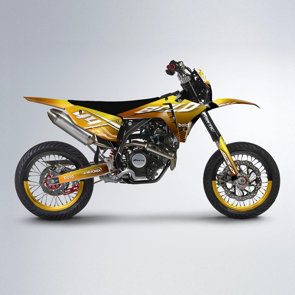 EMBER Fantic supermoto graphics kit in Orange & Yellow