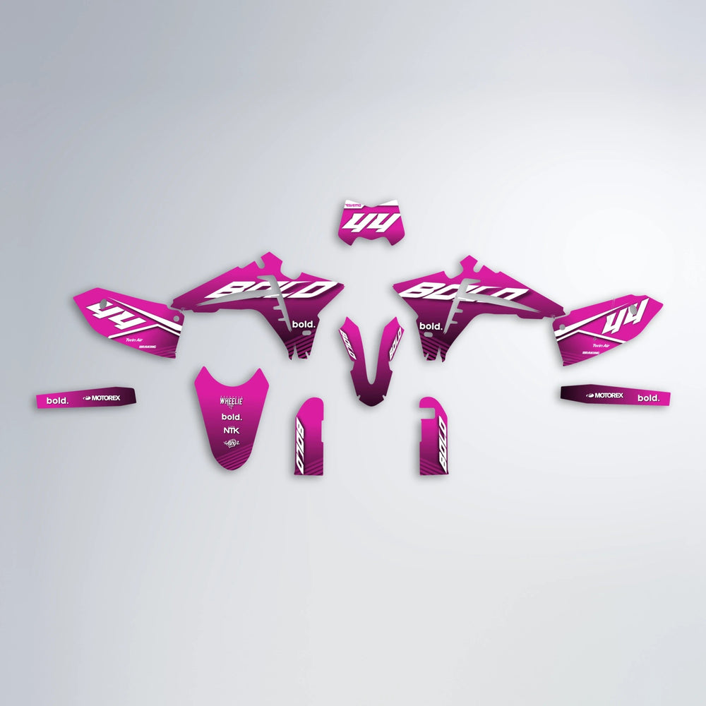 EMBER Fantic graphics kit parts layout in Pink