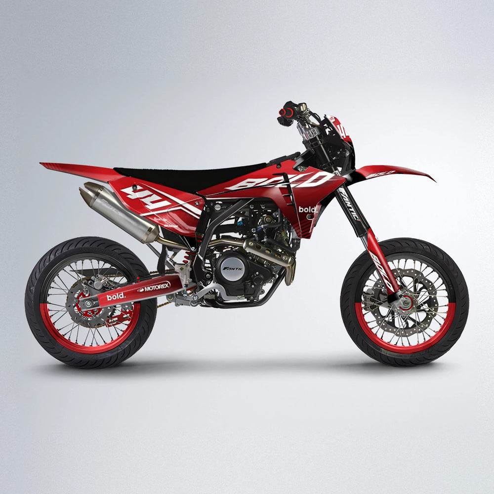 EMBER Fantic supermoto graphics kit in Red