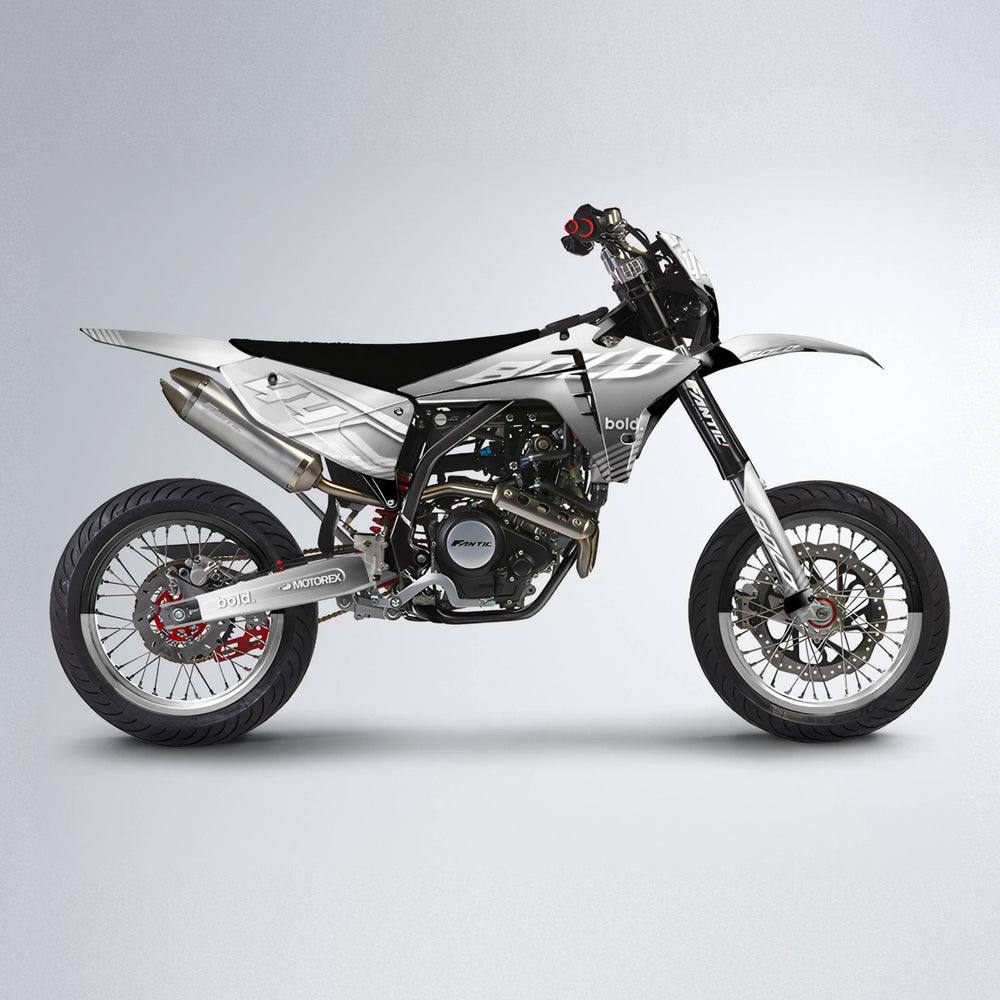 EMBER Fantic supermoto graphics kit in White