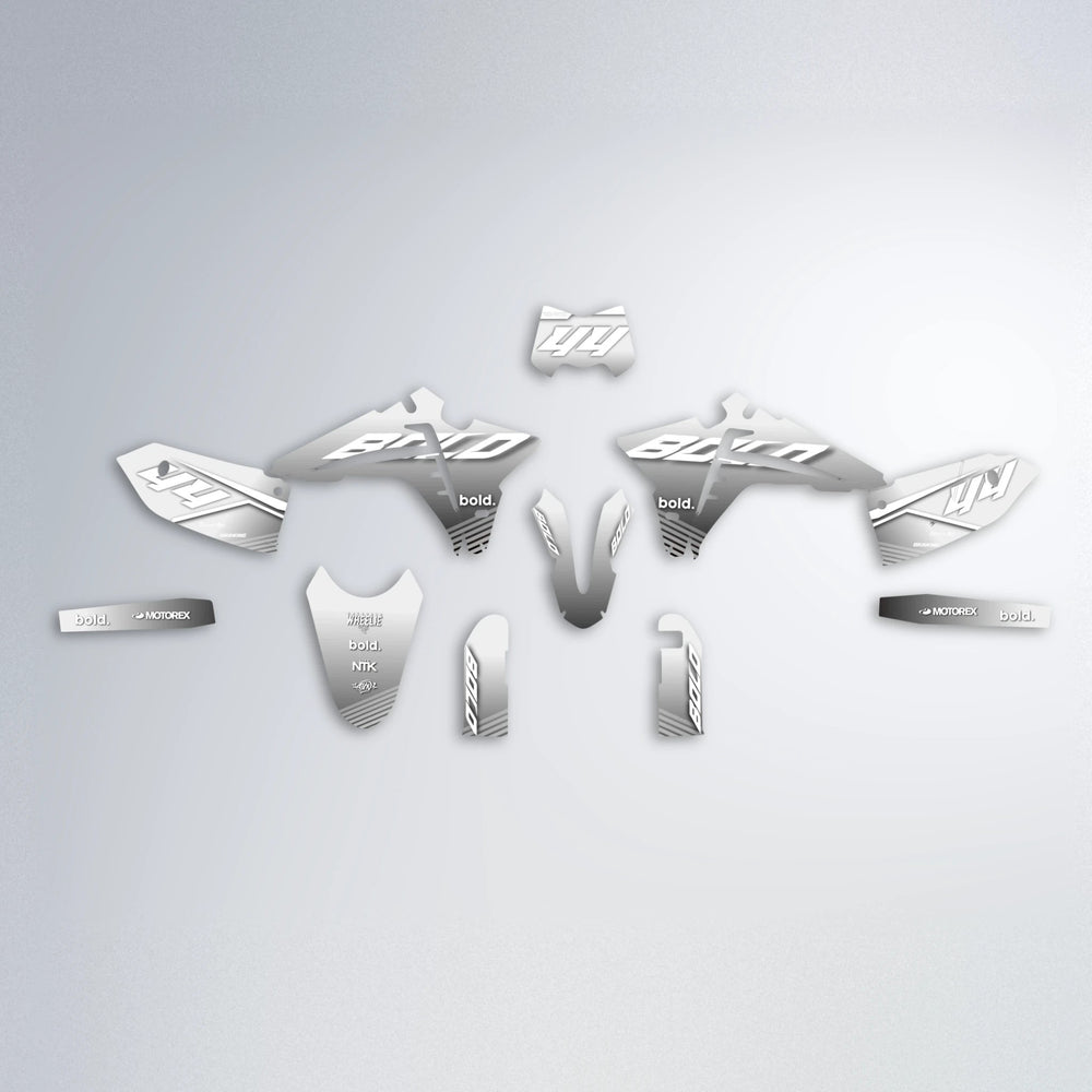 EMBER Fantic graphics kit parts layout in White