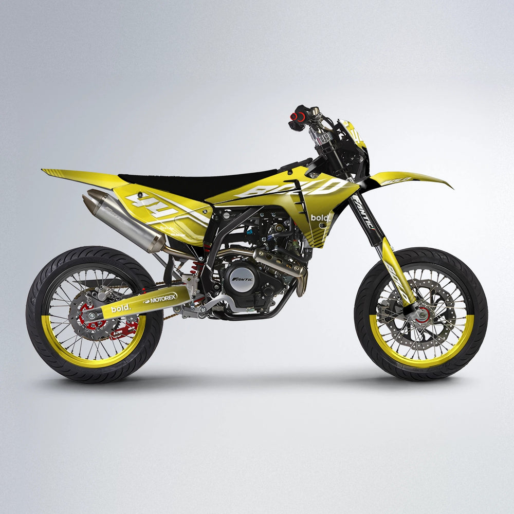 EMBER Fantic supermoto graphics kit in Yellow