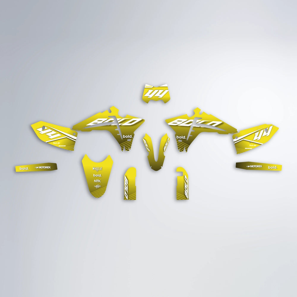 EMBER Fantic graphics kit parts layout in Yellow