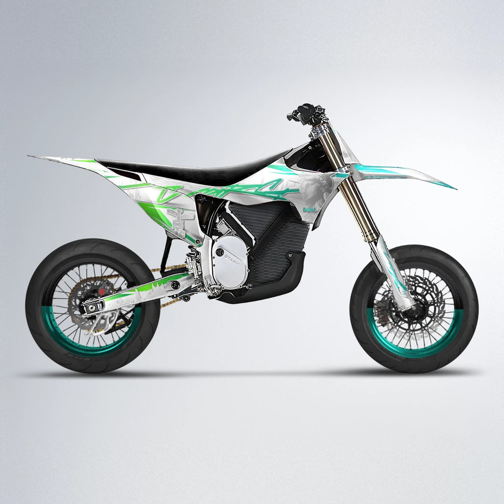 EMPIRE Stark Varg SM supermoto graphics kit in Cyan & Green