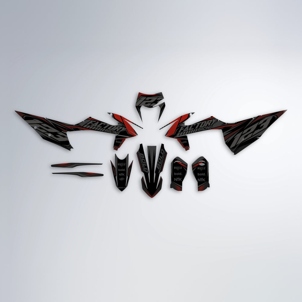 ENEMY graphics kit parts layout in Black & Red