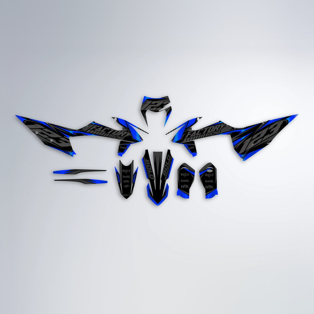 ENEMY graphics kit parts layout in Blue Chrome