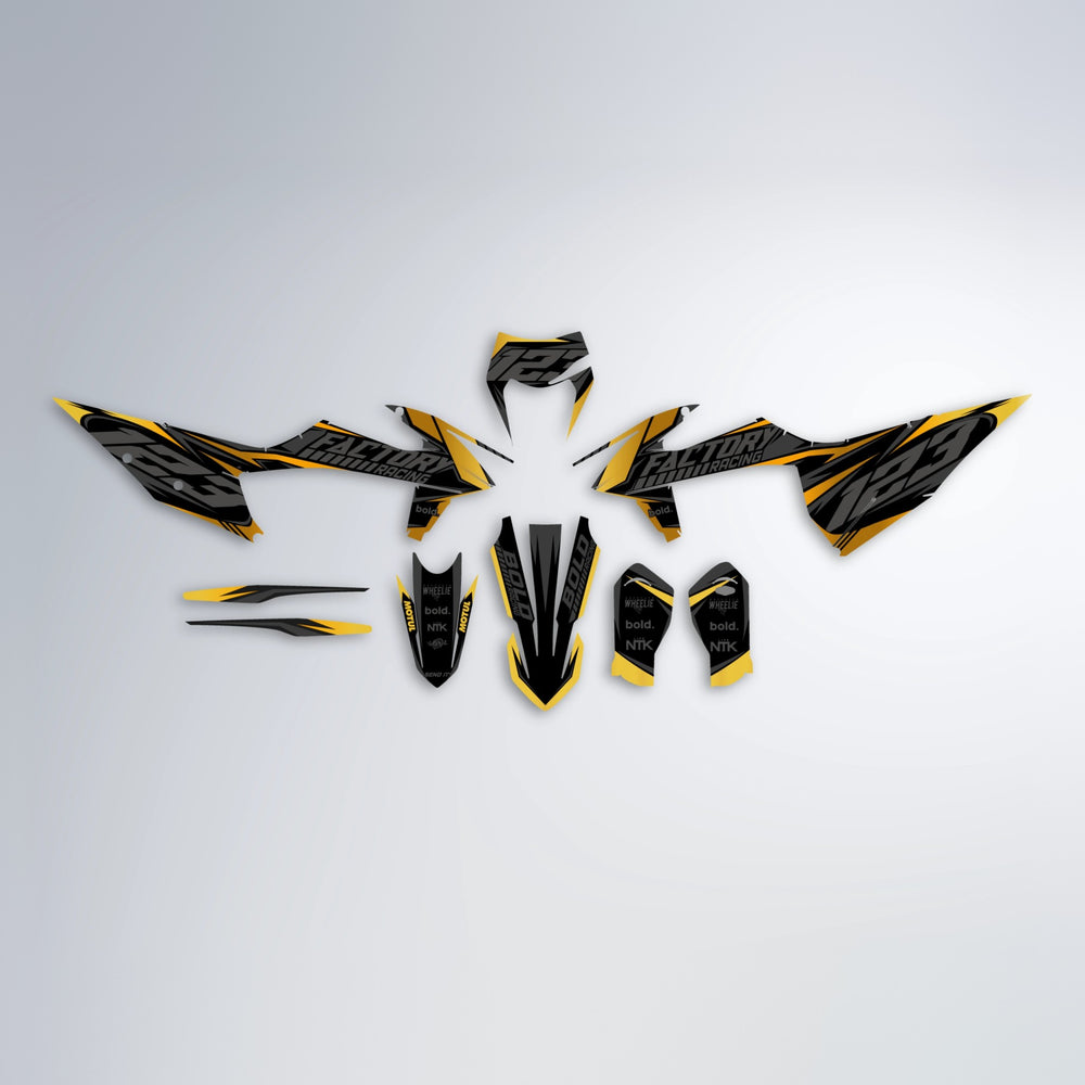 ENEMY graphics kit parts layout in Gold Chrome