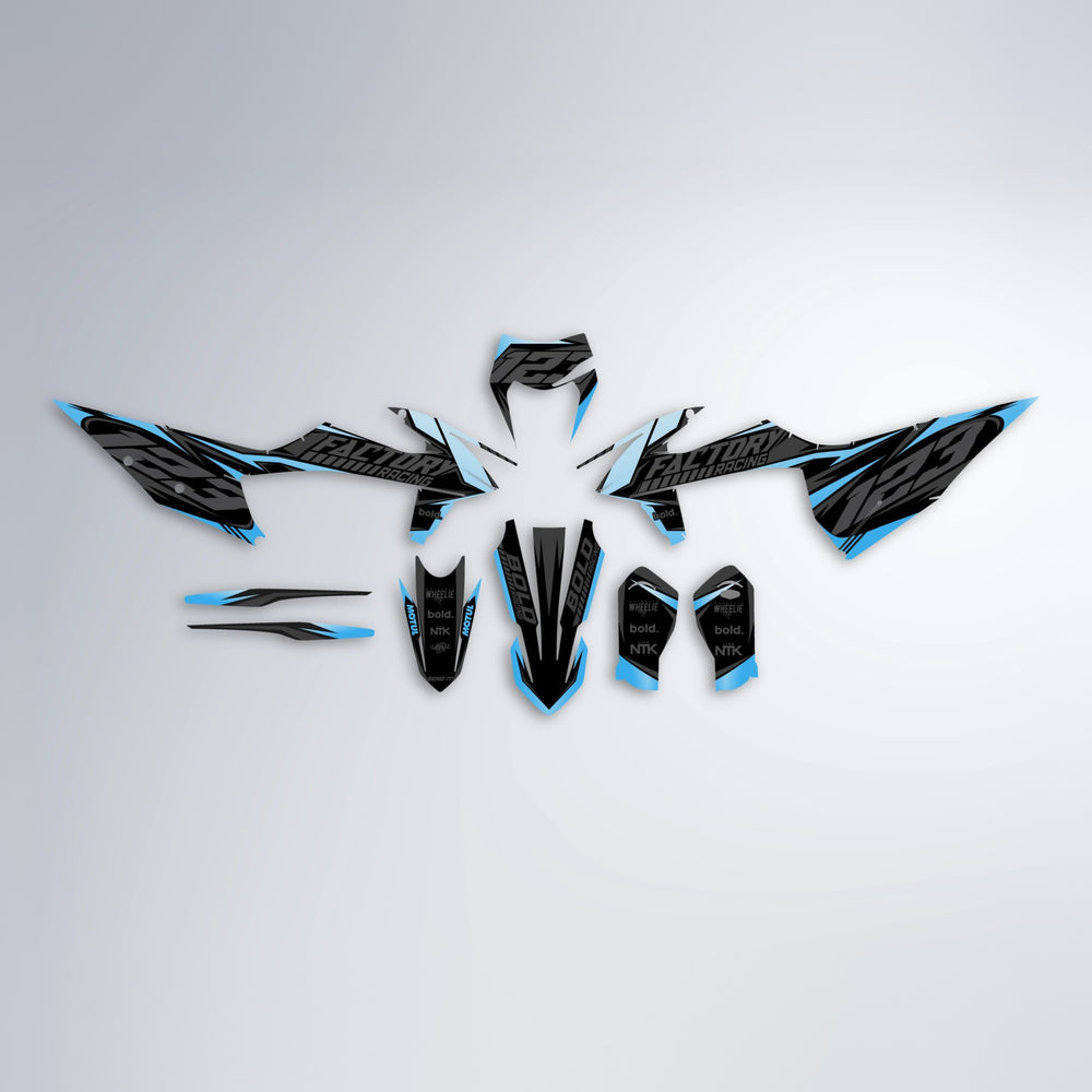 ENEMY graphics kit parts layout in Light Blue & White