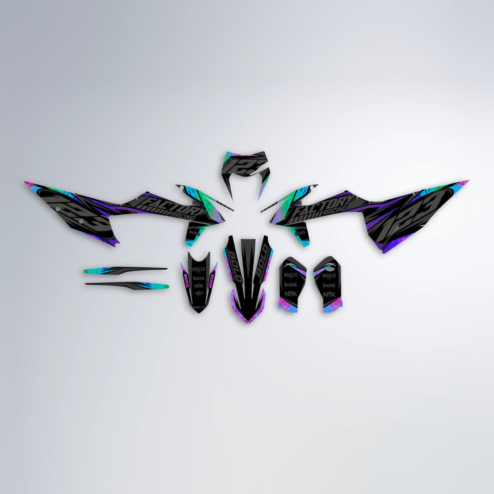 ENEMY graphics kit parts layout in Purple Holo