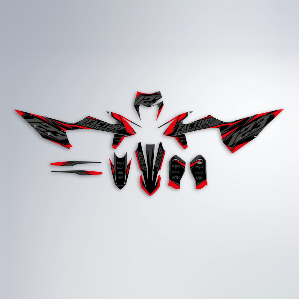 ENEMY graphics kit parts layout in Red