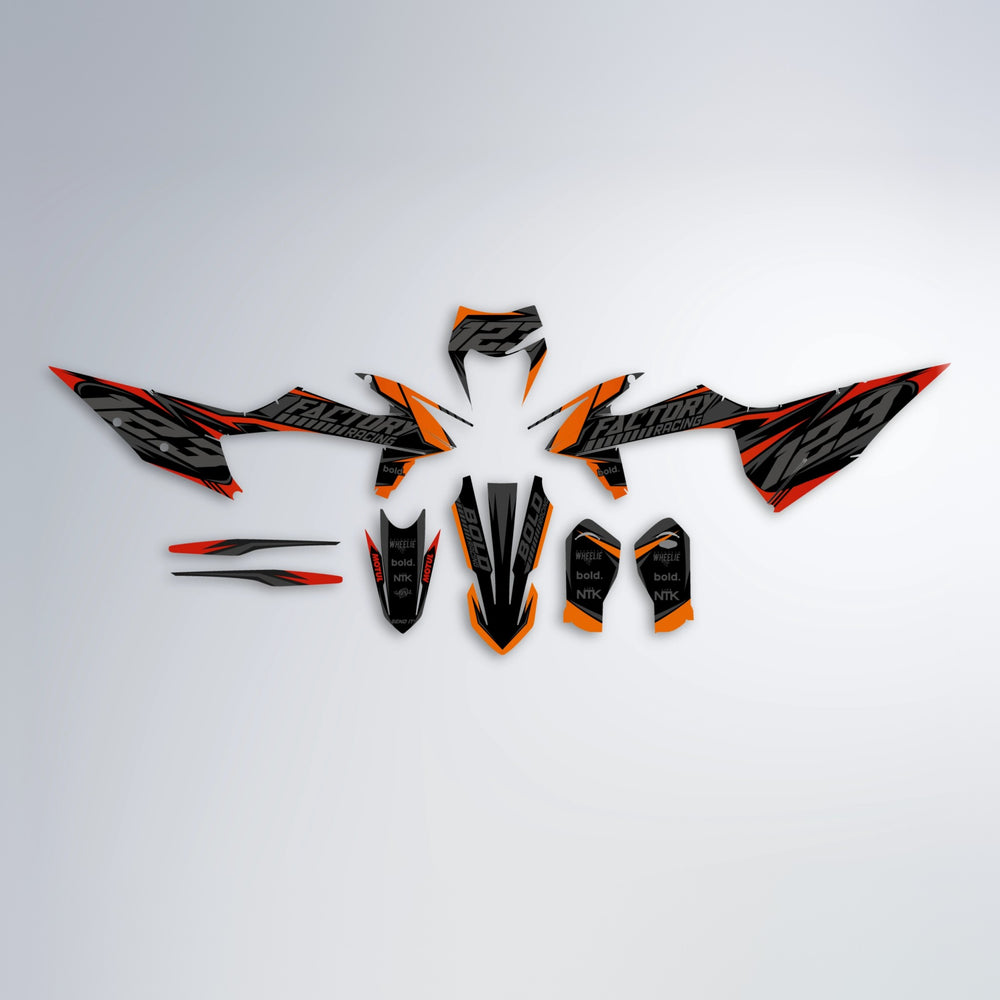 ENEMY graphics kit parts layout in Red & Orange