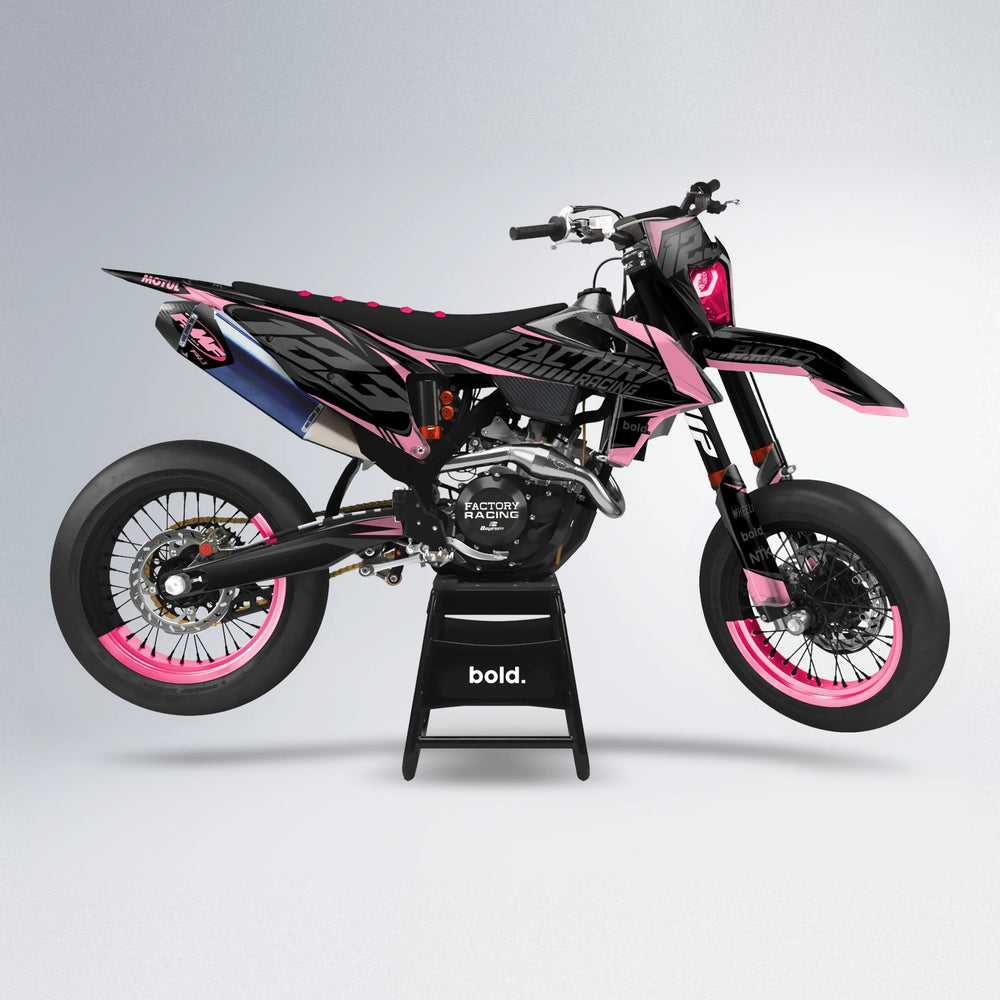ENEMY supermoto graphics kit in Sakura Pink