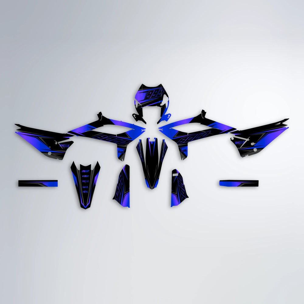 EVO Beta graphics kit parts layout in Blue