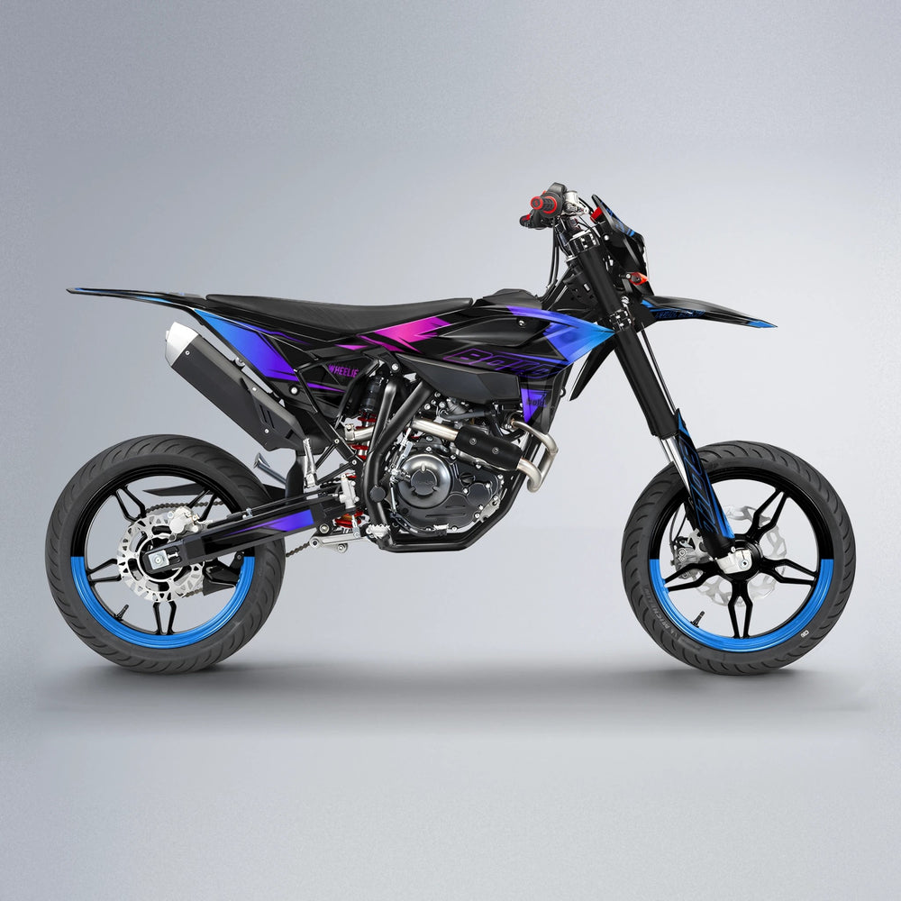 EVO Beta supermoto graphics kit in Blue Purple Fade