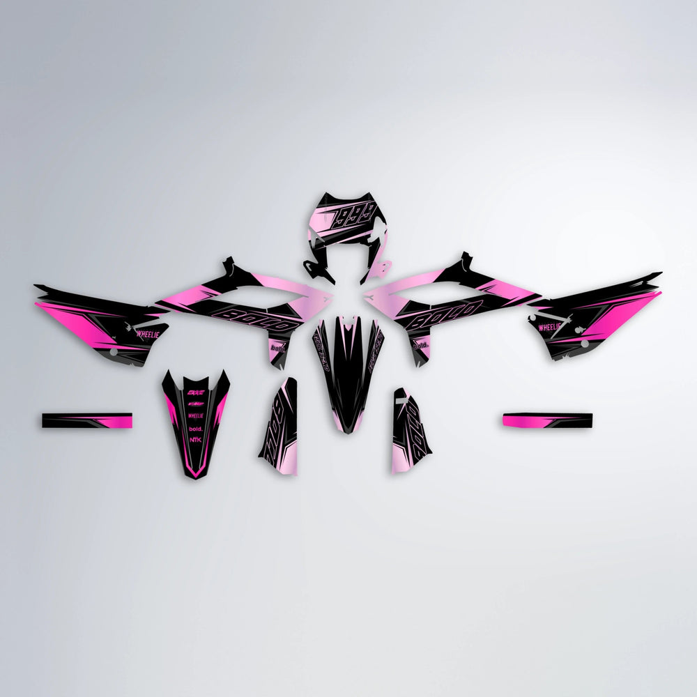 EVO Beta graphics kit parts layout in Flamingo