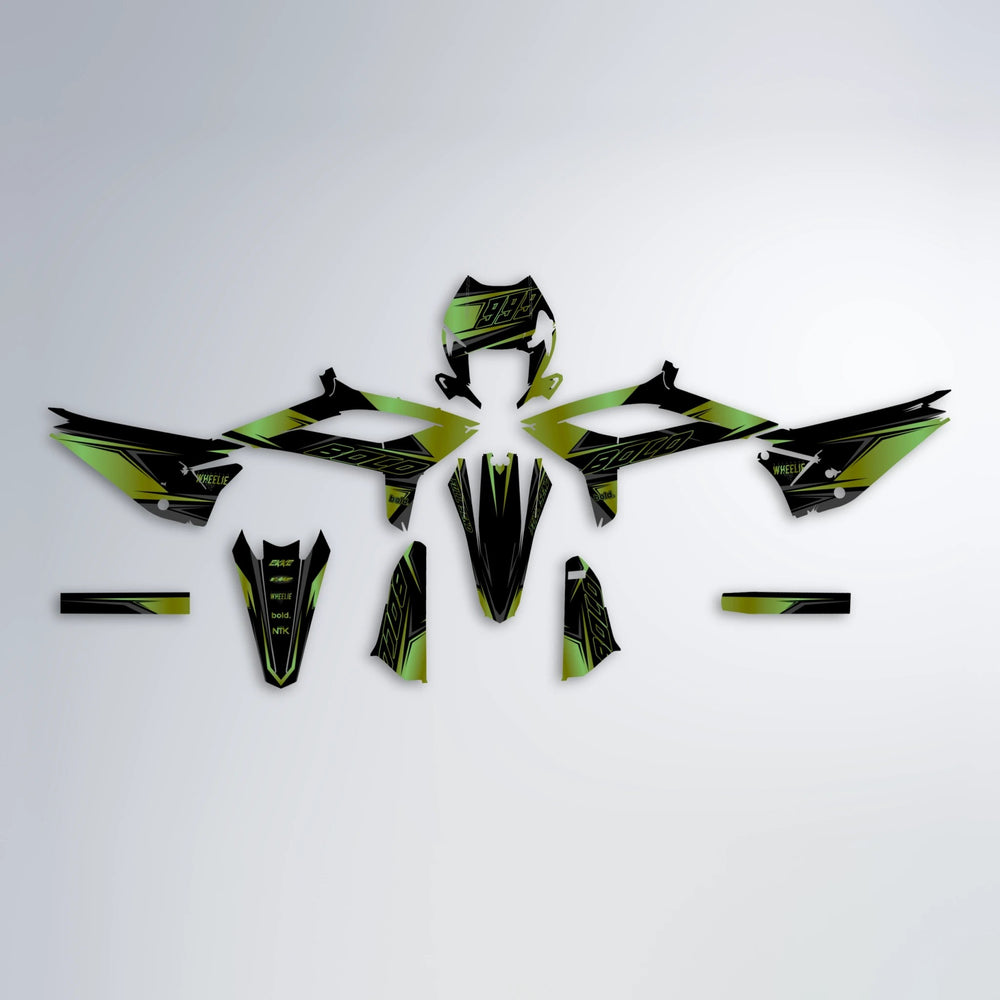 EVO Beta graphics kit parts layout in Olive