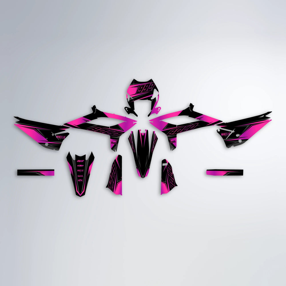 EVO Beta graphics kit parts layout in Pink