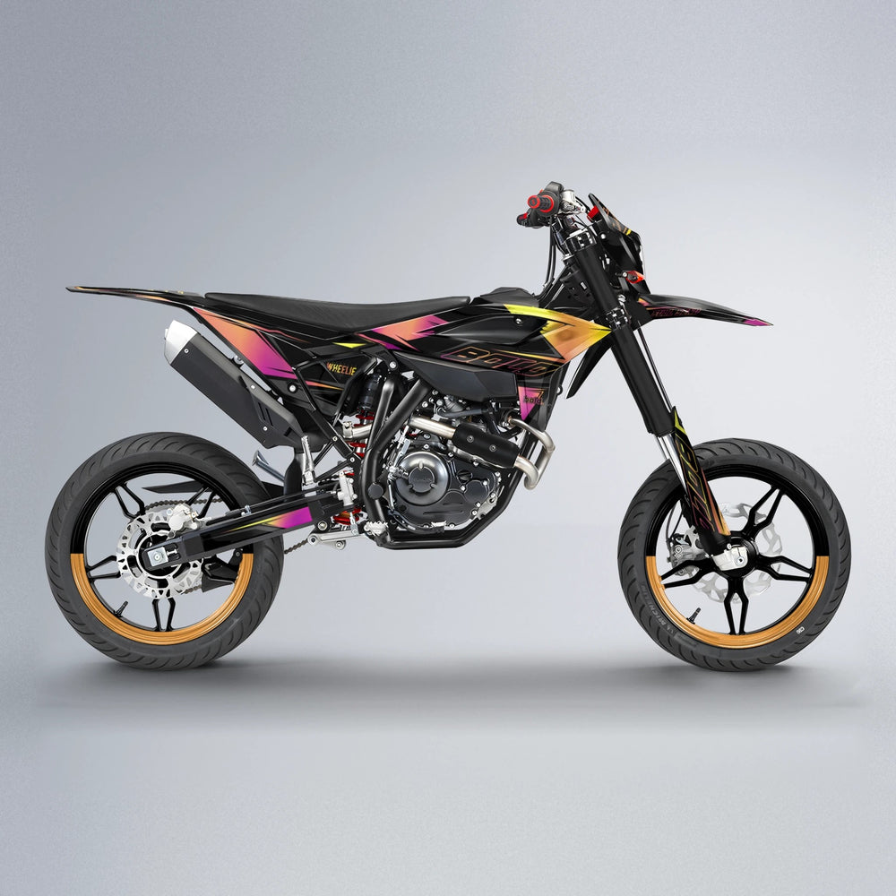 EVO Beta supermoto graphics kit in Pink & Yellow
