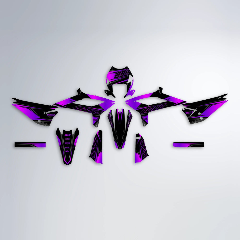 EVO Beta graphics kit parts layout in Purple
