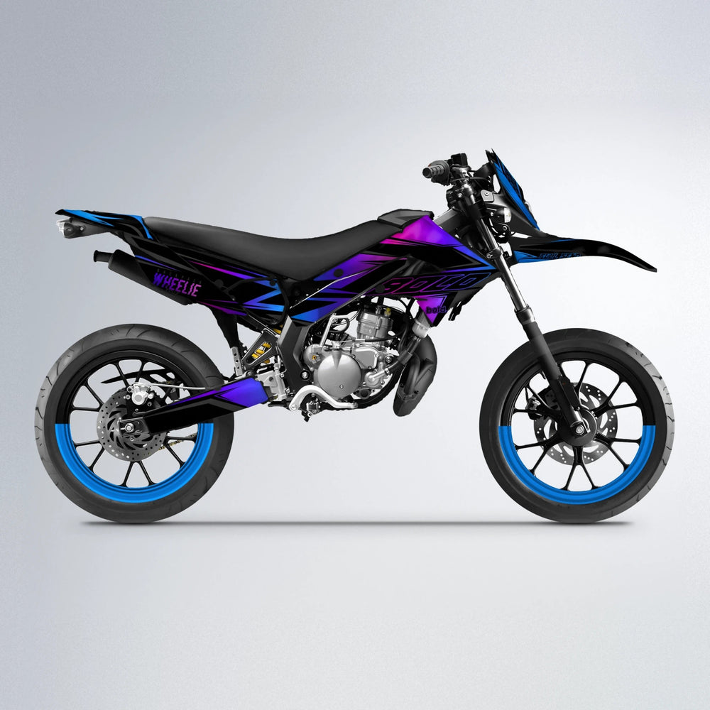 EVO Derbi Senda supermoto graphics kit in Blue Purple Fade