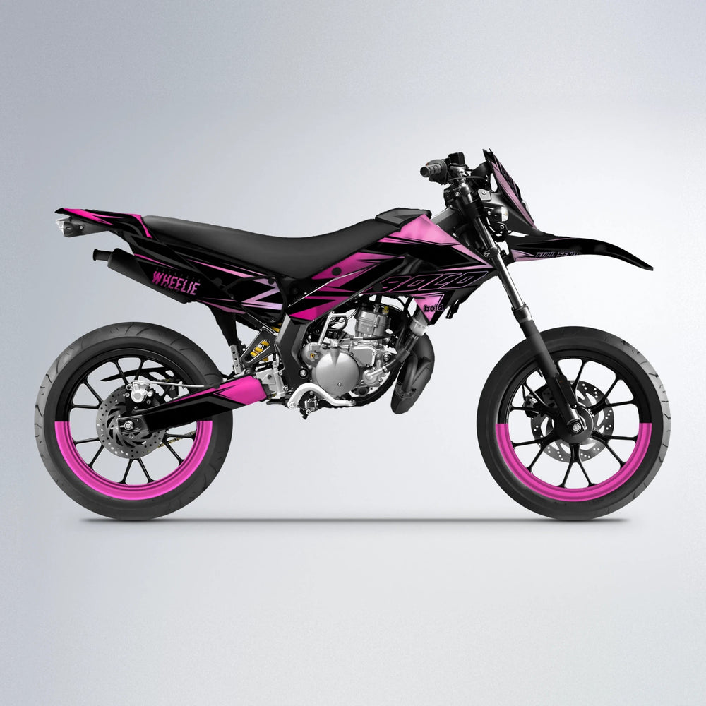 EVO Derbi Senda supermoto graphics kit in Flamingo