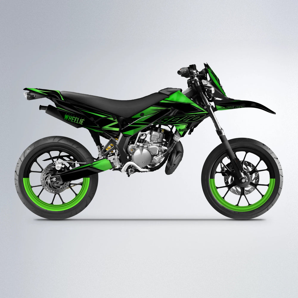 EVO Derbi Senda supermoto graphics kit in Green