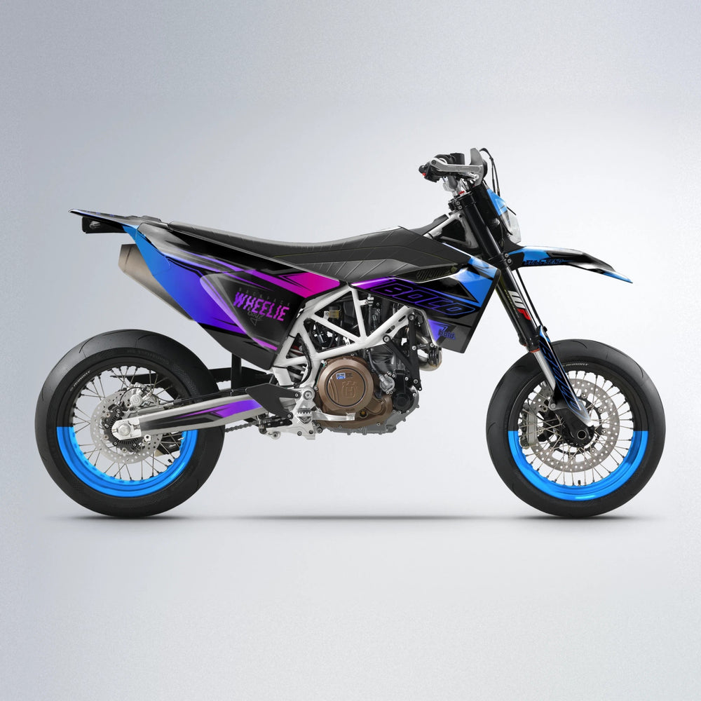 EVO Husqvarna 701 supermoto graphics kit in Blue Purple Fade