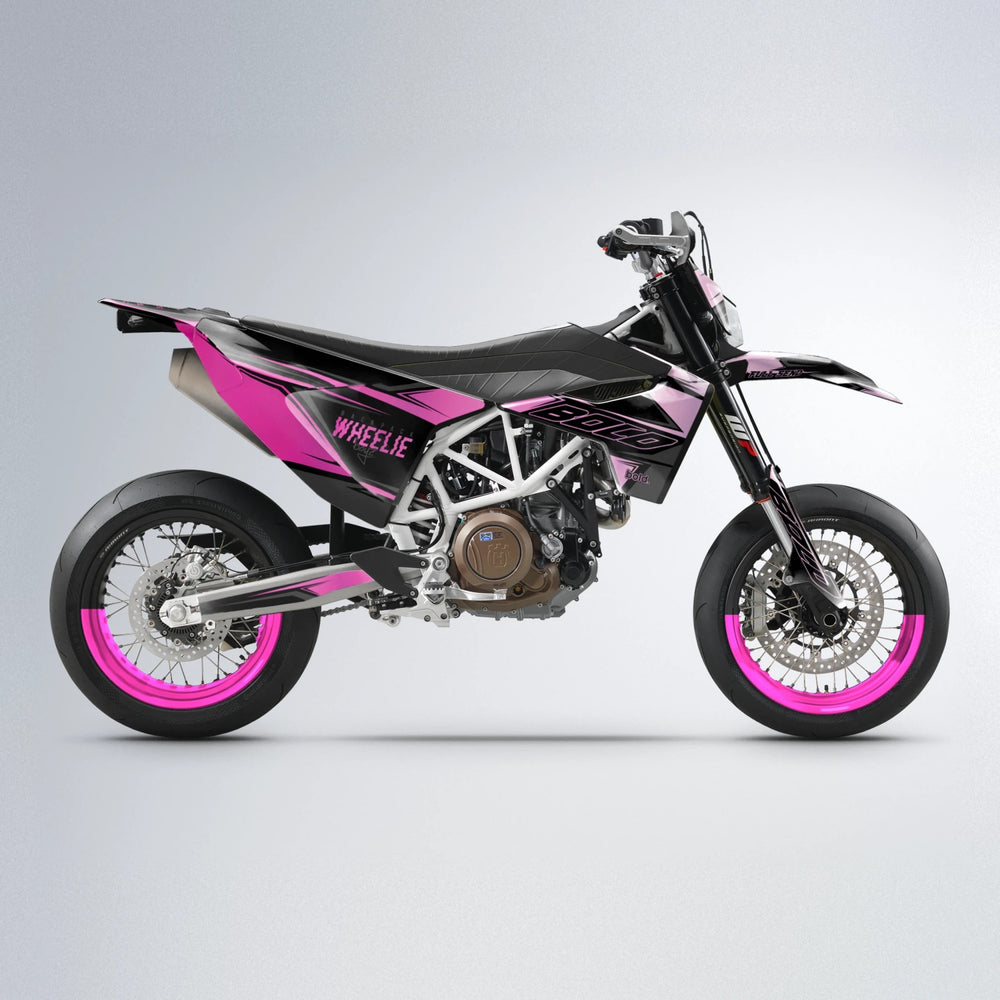 EVO Husqvarna 701 supermoto graphics kit in Flamingo