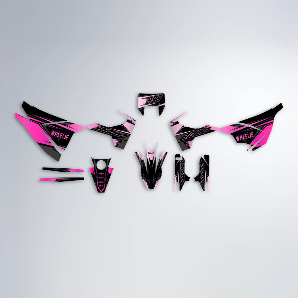 EVO Husqvarna 701 graphics kit parts layout in Flamingo