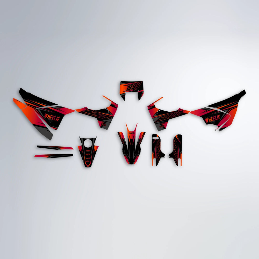 EVO Husqvarna 701 graphics kit parts layout in Red