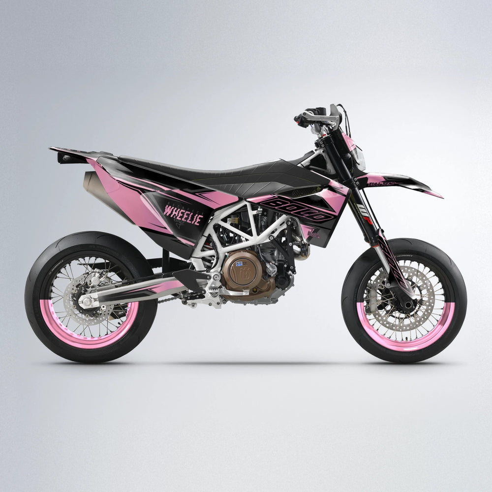 EVO Husqvarna 701 supermoto graphics kit in Sakura Pink