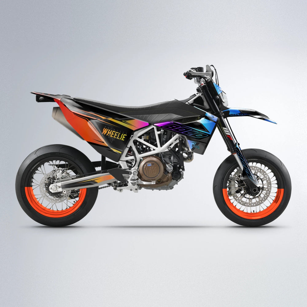 EVO Husqvarna 701 supermoto graphics kit in Sunset Fade