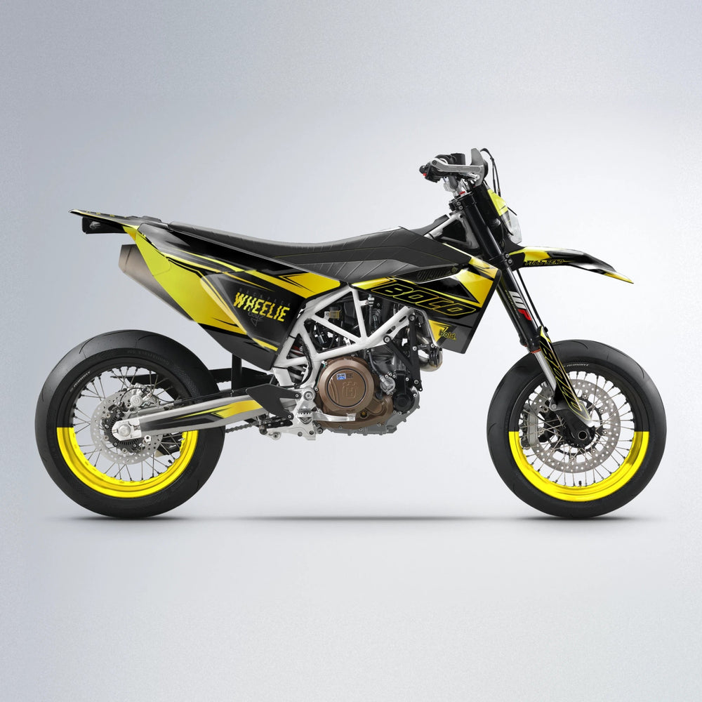 EVO Husqvarna 701 supermoto graphics kit in Yellow