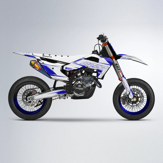 EVO Husqvarna FE/TE supermoto graphics kit in Blue