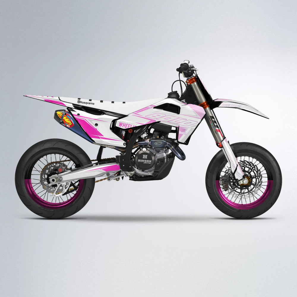 EVO Husqvarna FE/TE supermoto graphics kit in Flamingo