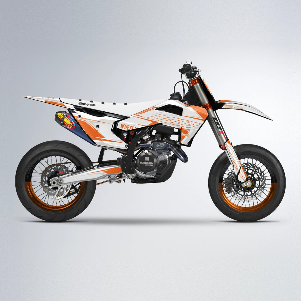 EVO Husqvarna FE/TE supermoto graphics kit in Orange