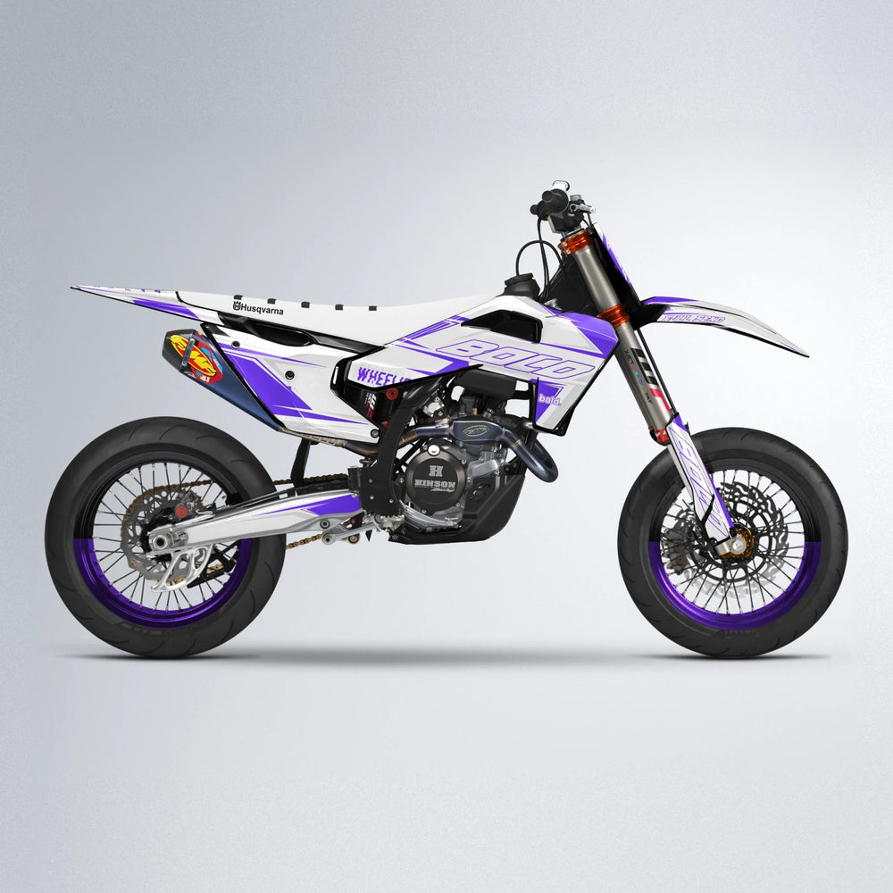 EVO Husqvarna FE/TE supermoto graphics kit in Purple