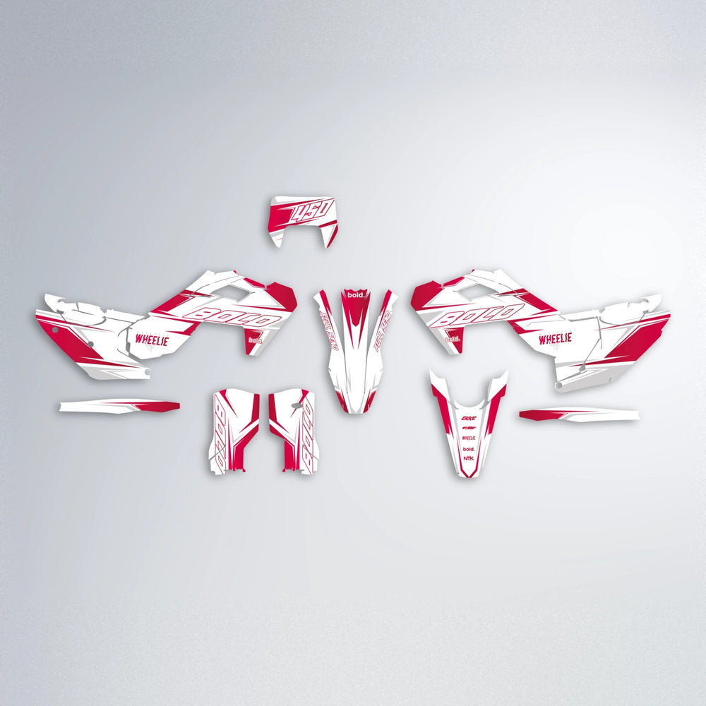 EVO Husqvarna FE/TE graphics kit parts layout in Red