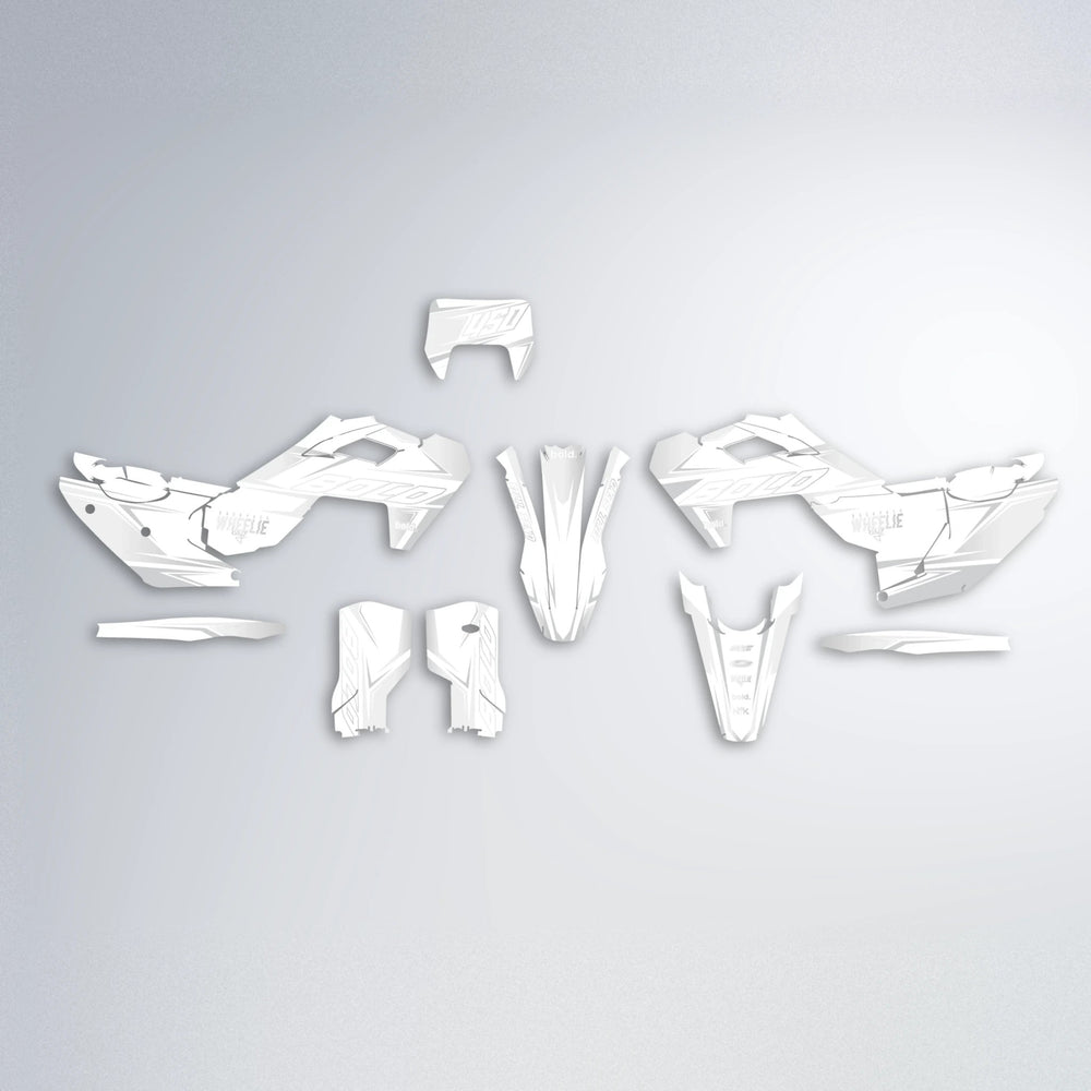 EVO Husqvarna FE/TE graphics kit parts layout in White